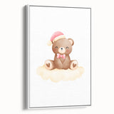 Girls Bedroom Art - Christmas Teddy Bear on Cloud Wall Decor