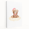 Girls Bedroom Art - Christmas Teddy Bear on Cloud Wall Decor