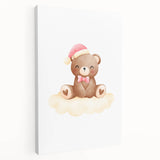 Girls Bedroom Art - Christmas Teddy Bear on Cloud Wall Decor