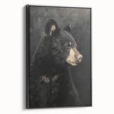 Framed Canvas Art for Children - Majestic Black Bear Print