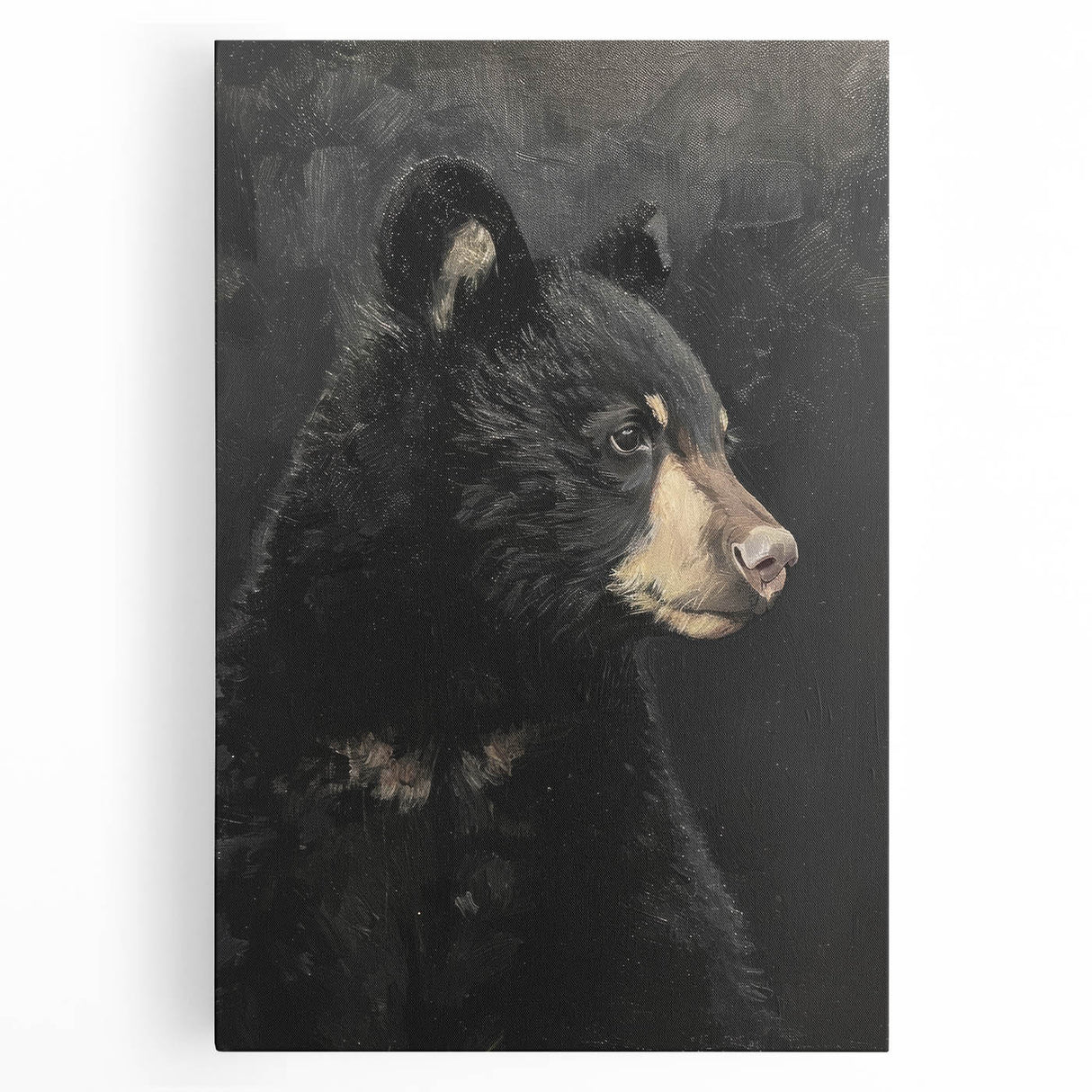 Framed Canvas Art for Children - Majestic Black Bear Print