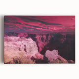 Vibrant stretched canvas artwork showcasing a stunning landscape of canyons with rich colors and intricate details, perfect for enhancing any living space decor.
