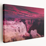 Stretched canvas artwork depicting a vibrant landscape of canyons in warm earth tones, showcasing intricate textures and depth, perfect for enhancing home decor.