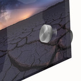 Close-up view of a vibrant desert landscape design on acrylic glass, showcasing rich colors and intricate details, perfect for modern decor. Ideal for enhancing any living space with a touch of nature-inspired art.