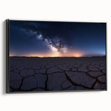 Framed canvas artwork showcasing a desert landscape with vibrant colors and intricate details, featuring a sleek black frame that enhances the visual appeal. Ideal for modern home decor, this piece adds a touch of nature-inspired elegance to any room.