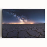 Stretched canvas artwork showcasing a vibrant desert landscape with bold colors and intricate details, ideal for home decor and art enthusiasts.
