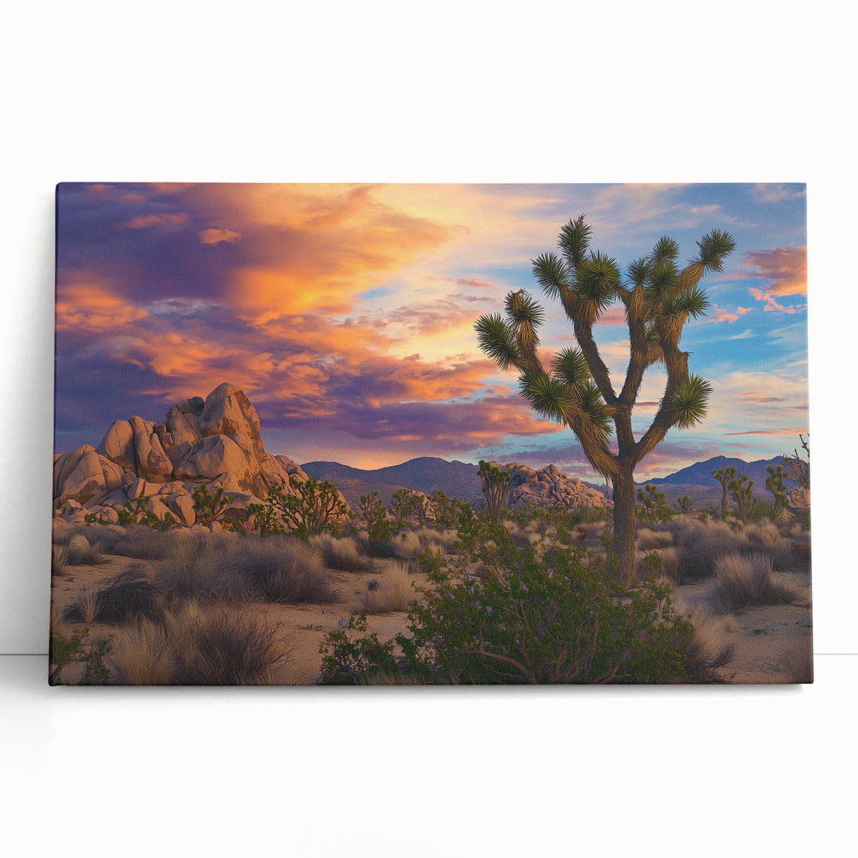 Stretched canvas artwork depicting vibrant fields and landscapes, showcasing rich green and golden hues, perfect for home décor and nature lovers.
