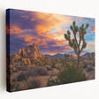 Stretched canvas artwork showcasing vibrant, abstract landscape fields in a side view, perfect for adding color and depth to modern home decor.