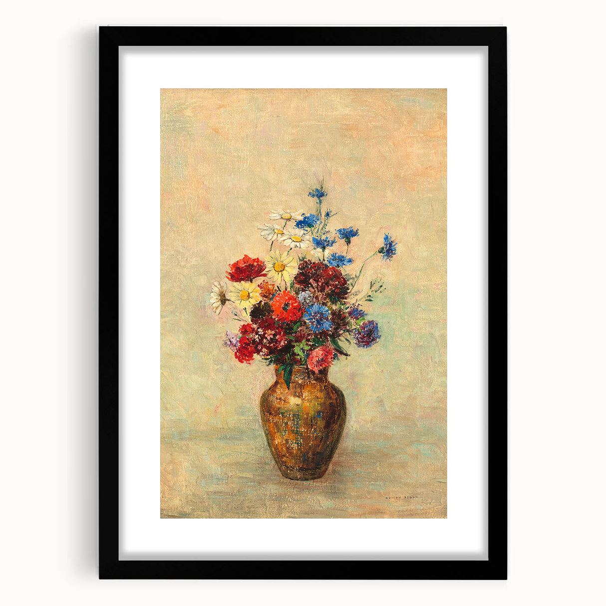 Modern Wall Art: Odilon Redon’s Vibrant Flowers in a Vase