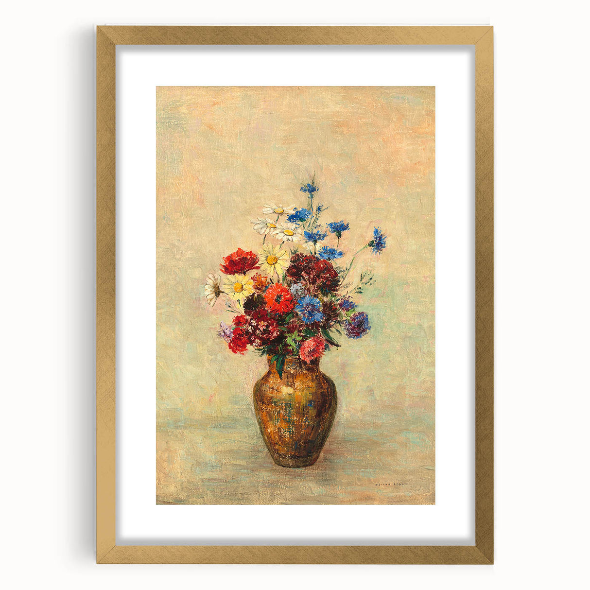 Modern Wall Art: Odilon Redon’s Vibrant Flowers in a Vase