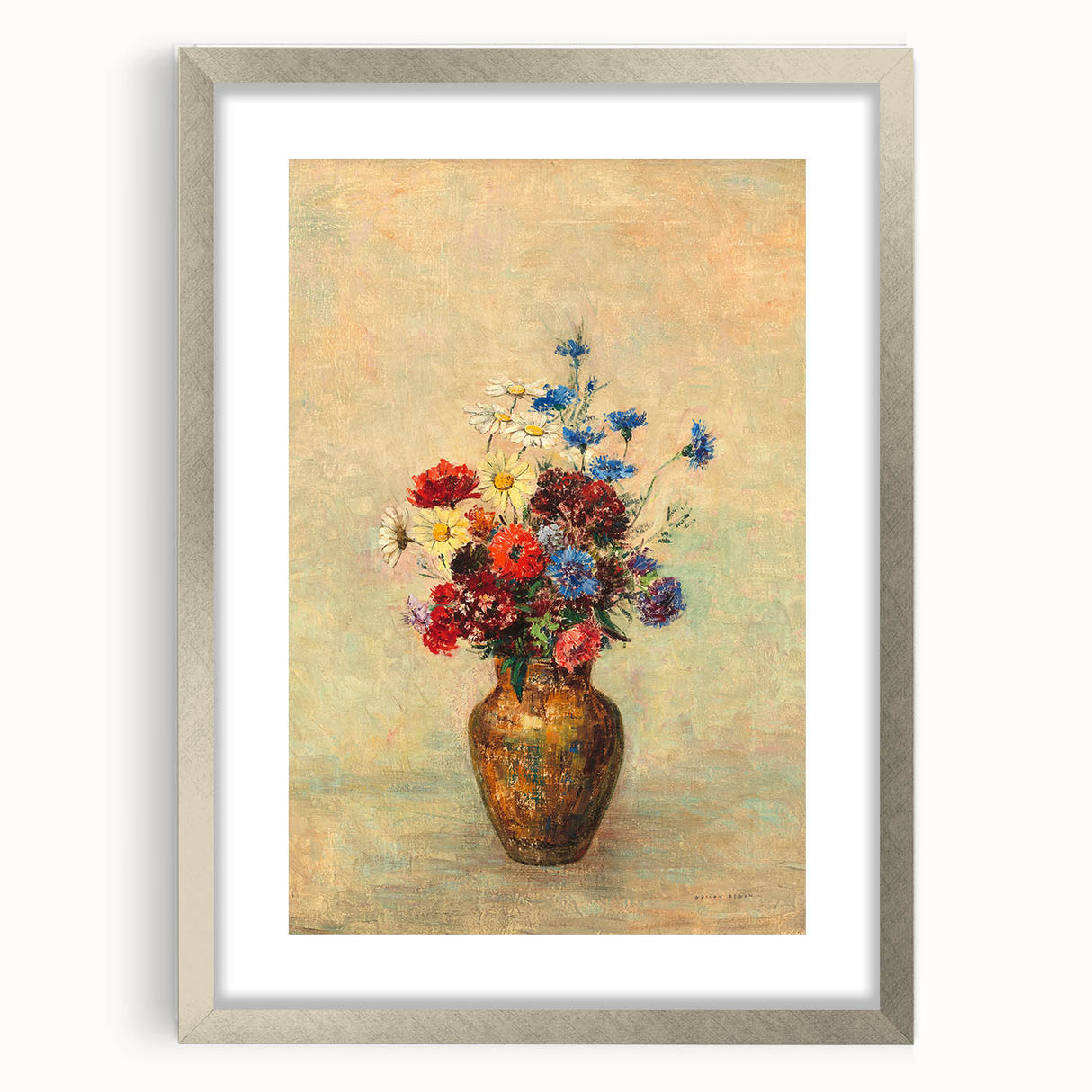 Modern Wall Art: Odilon Redon’s Vibrant Flowers in a Vase