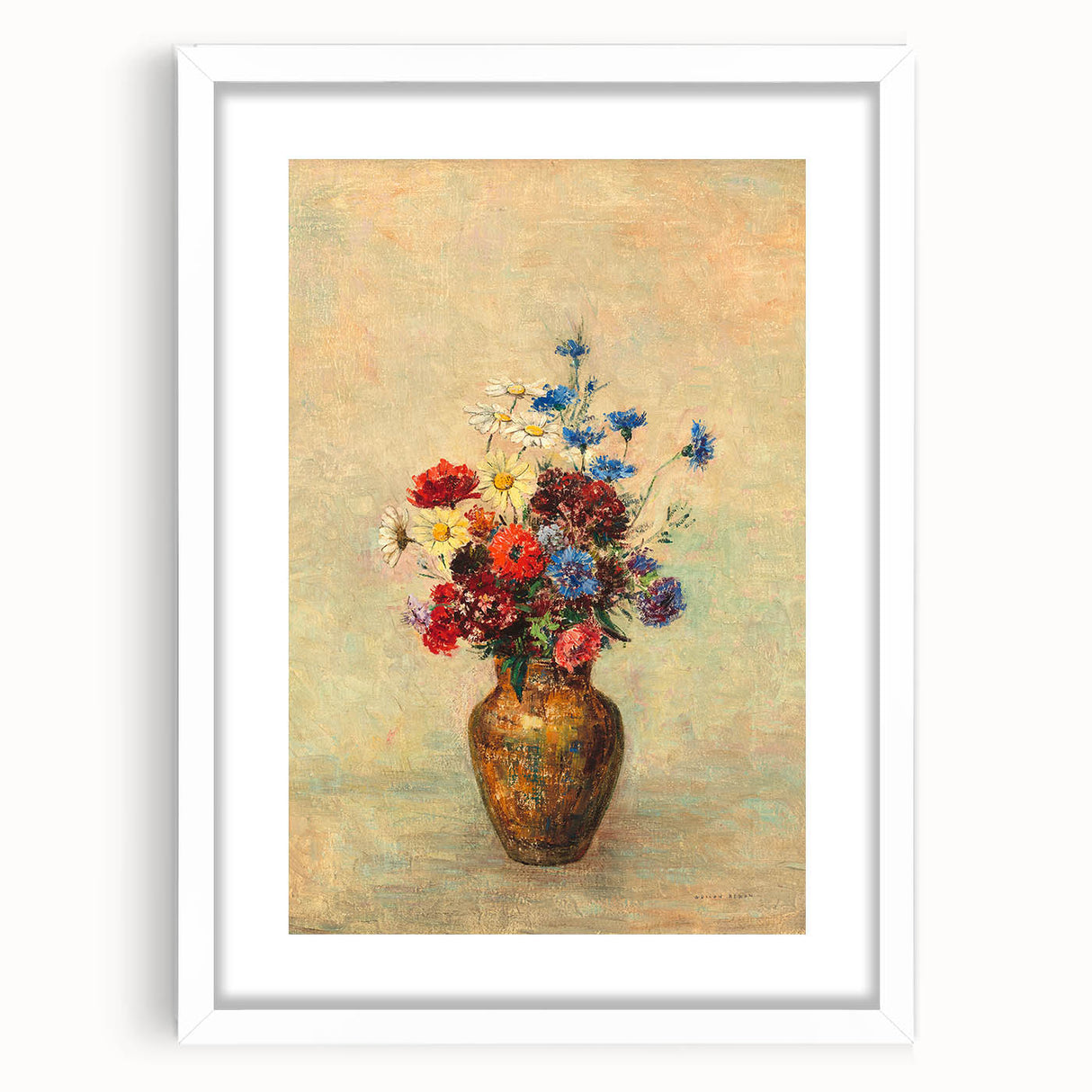 Modern Wall Art: Odilon Redon’s Vibrant Flowers in a Vase