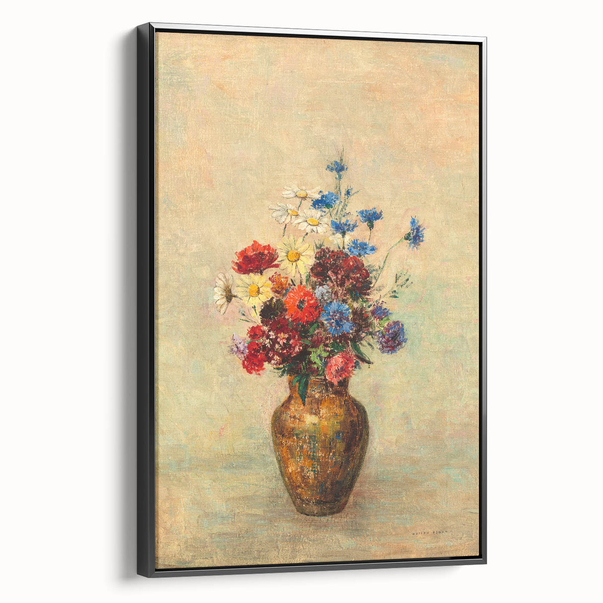 Modern Wall Art: Odilon Redon’s Vibrant Flowers in a Vase
