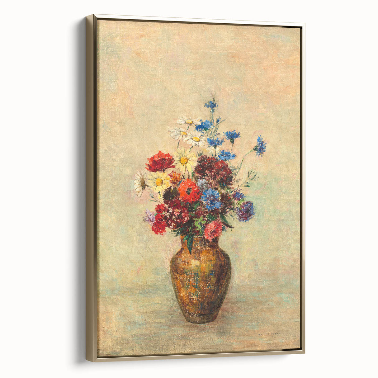 Modern Wall Art: Odilon Redon’s Vibrant Flowers in a Vase