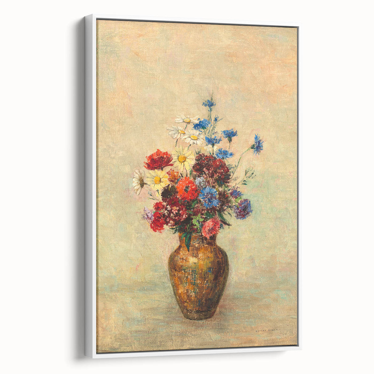 Modern Wall Art: Odilon Redon’s Vibrant Flowers in a Vase