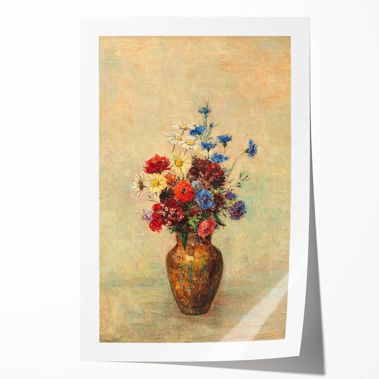 Modern Wall Art: Odilon Redon’s Vibrant Flowers in a Vase