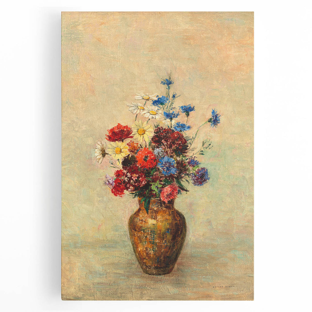 Modern Wall Art: Odilon Redon’s Vibrant Flowers in a Vase