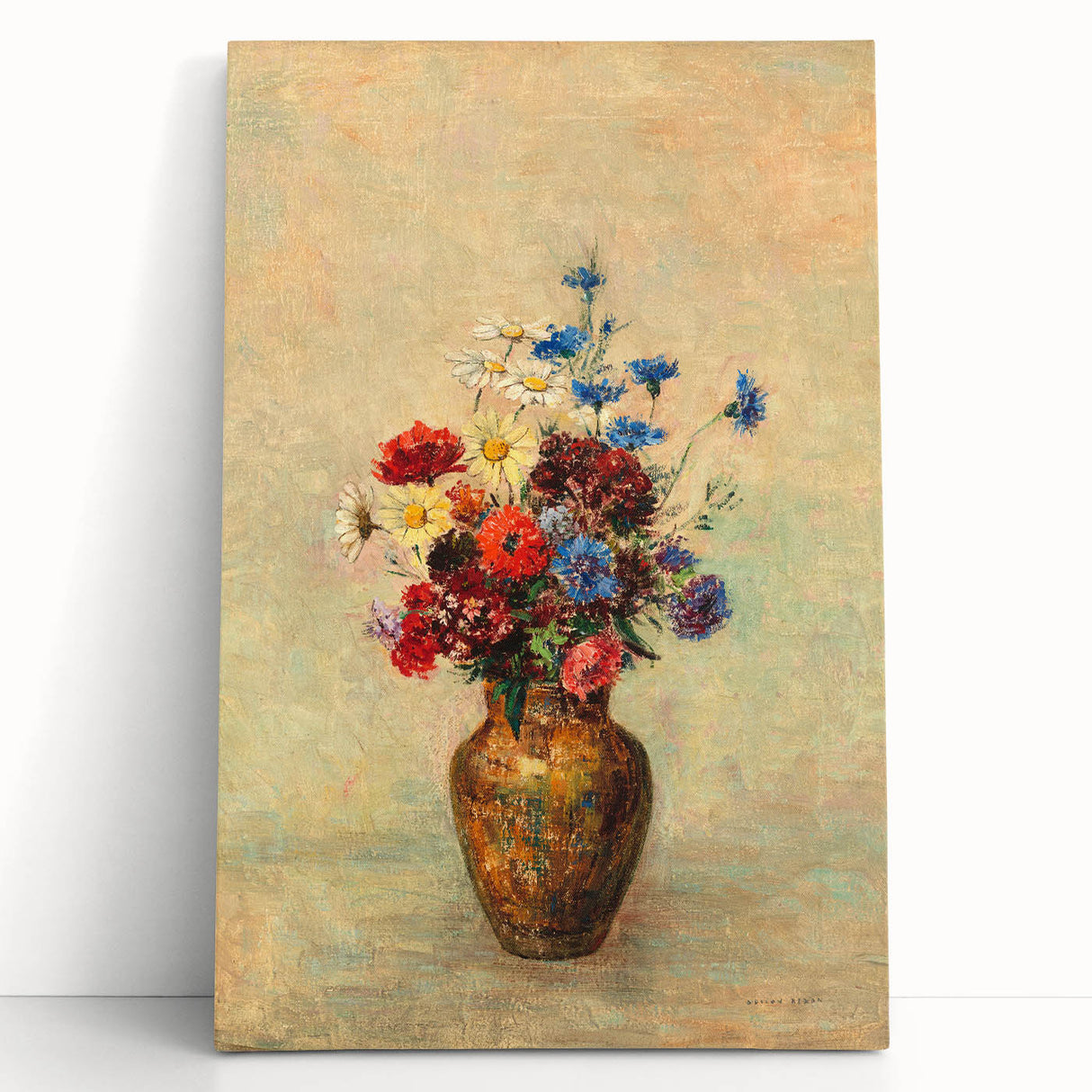 Modern Wall Art: Odilon Redon’s Vibrant Flowers in a Vase