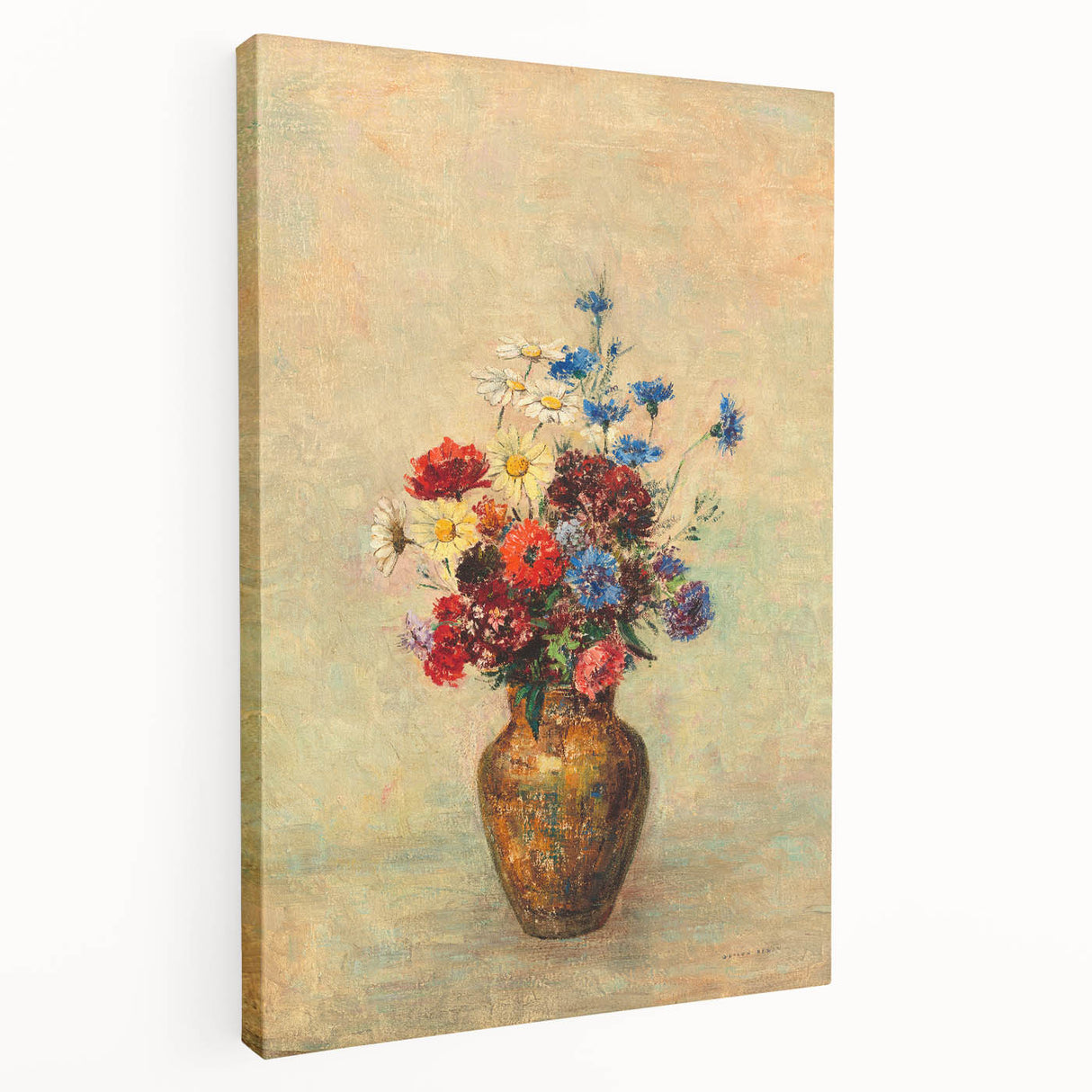 Modern Wall Art: Odilon Redon’s Vibrant Flowers in a Vase