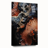 Large abstract wall art in muted earth tones on acrylic glass, ideal for bedroom or dining room decor.
