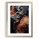 Textured abstract art print in neutral tones on a framed canvas, suitable for bedroom decor.