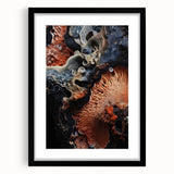 Extra large abstract art print featuring textured, colorful swirls on a framed canvas, ideal for living room decor.