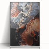 Art deco poster of natural close-up elements in a white acrylic frame, suitable for modern nursery wall decor.