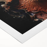 Art deco poster featuring geometric patterns in muted gold and black hues on rolled canvas, suitable for dining room decor.