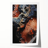 Extra large rolled print featuring close-up elements of natural flora in muted earth tones.