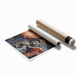 Extra large rolled print featuring close-up floral elements in natural hues, ideal for classy bathroom wall art.
