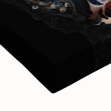 Large art featuring a black and white landscape painting on stretched canvas, ideal for bedroom wall decor.