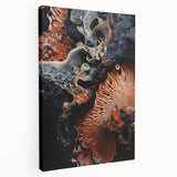 Close-up of a natural-themed large art on stretched canvas, featuring earth tones, ideal for kitchen wall decor.