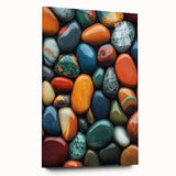 Large abstract wall art featuring close-up nature elements in vibrant green and blue tones on acrylic glass.