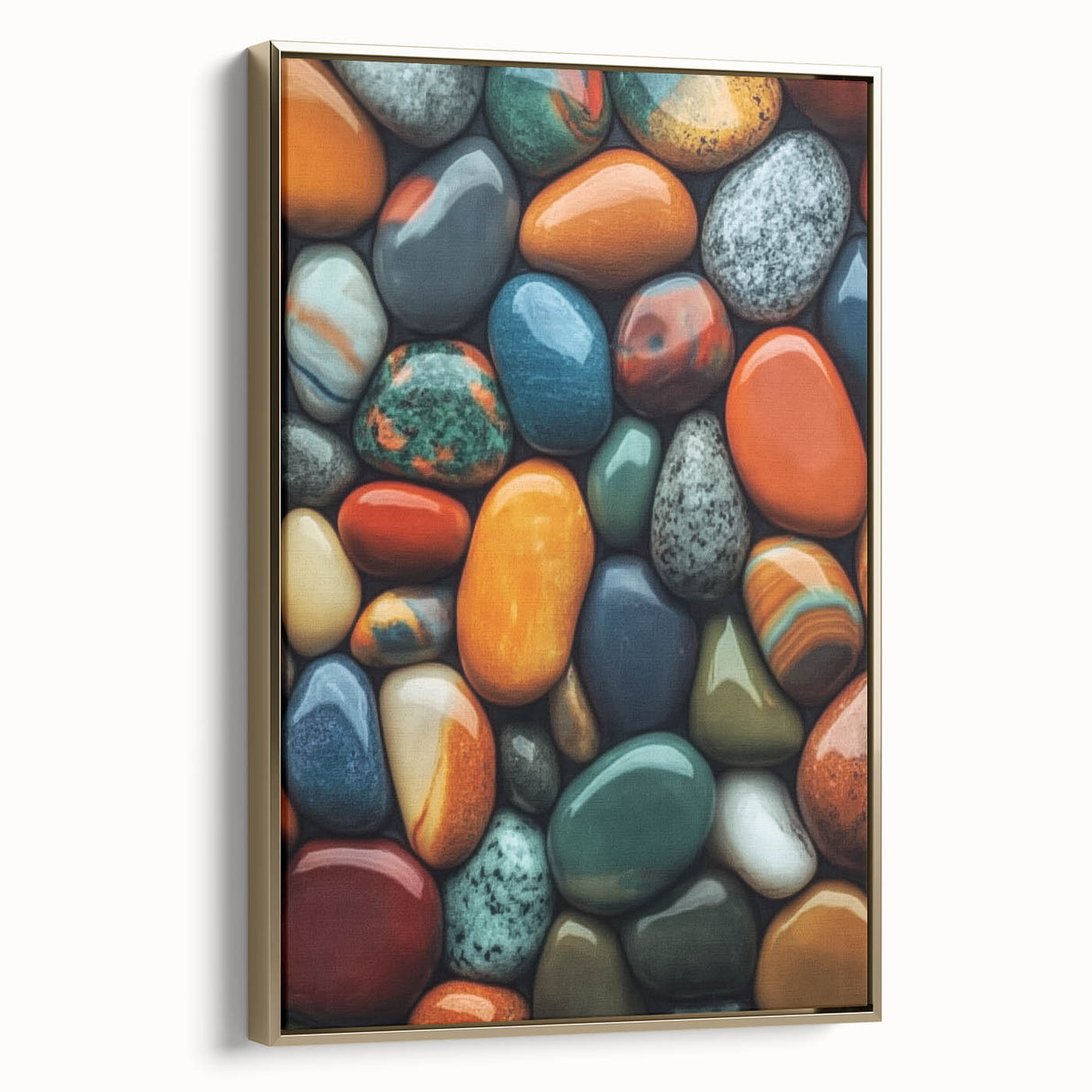 Framed canvas featuring a close-up landscape painting in muted earth tones, ideal for bedroom wall art.