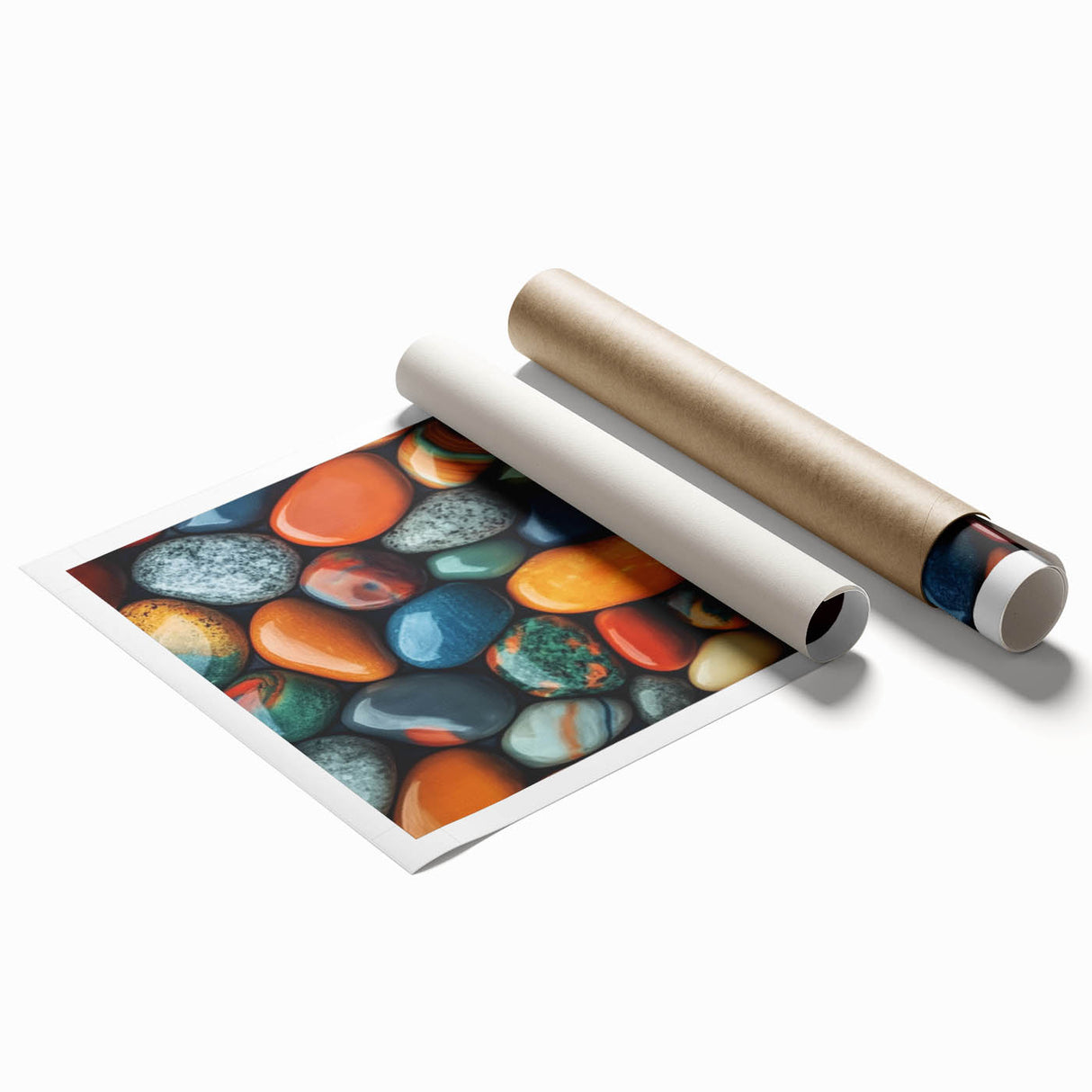 Close-up floral art in soft pastel shades on a rolled print, suitable for classy bathroom or large living room wall art.
