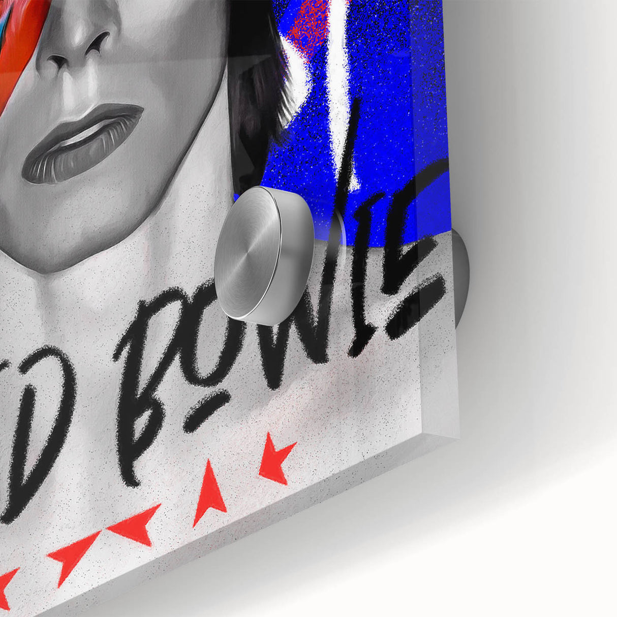 Iconic Pop Art Wall Art - Bowie Canvas with Red, Blue, and Black