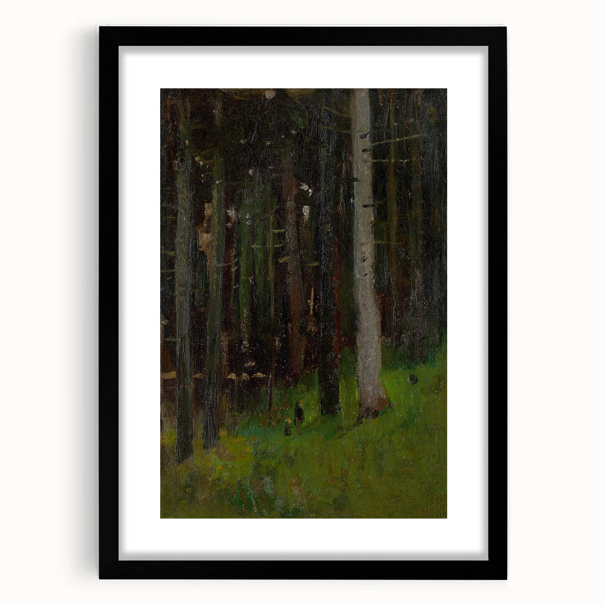 Realism Art Prints - Two in Forest by László Mednyánszky