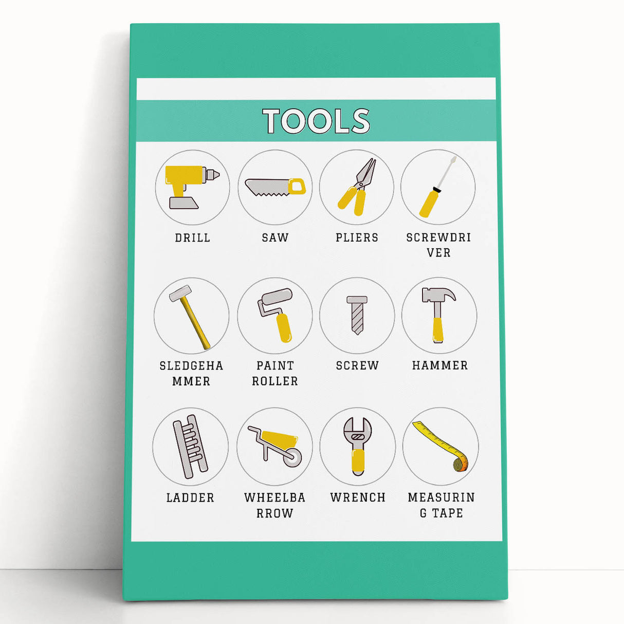 Classroom Educational Posters - Tools Learning Chart for Kids