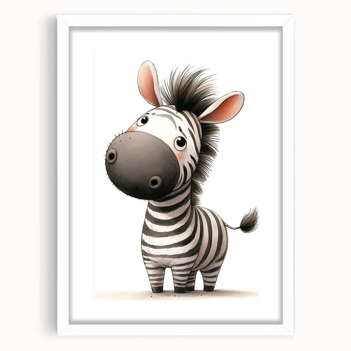 Safari Zebra Nursery Wall Art - Children's Wall Art Print