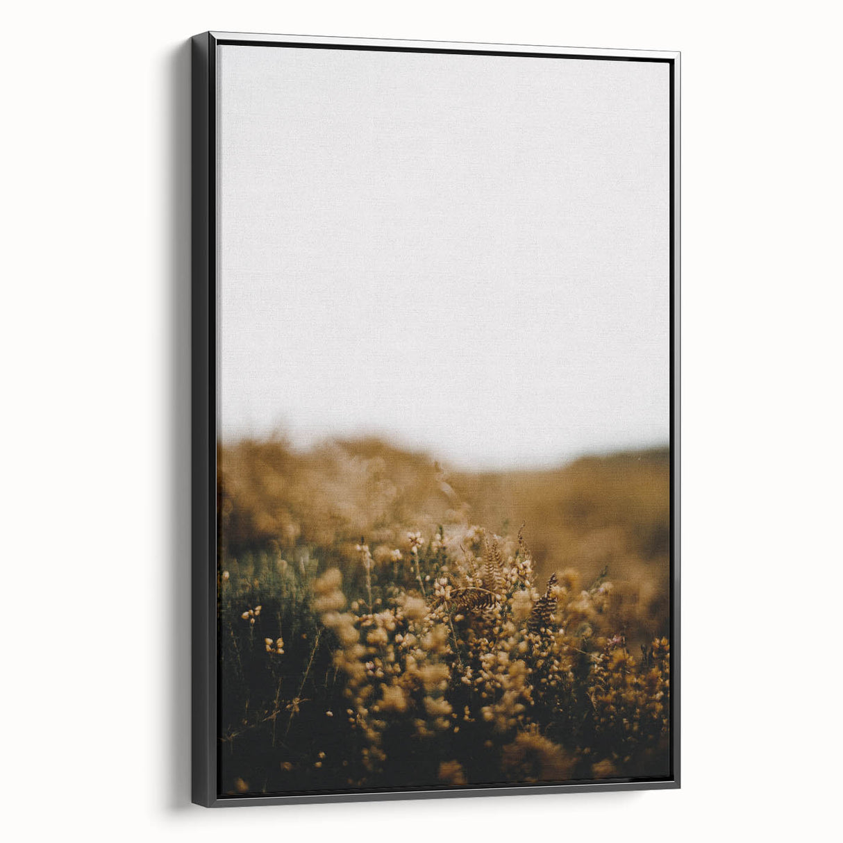 Black and white framed canvas depicting a vintage-style landscape with leafless trees, ideal for bedroom wall art.