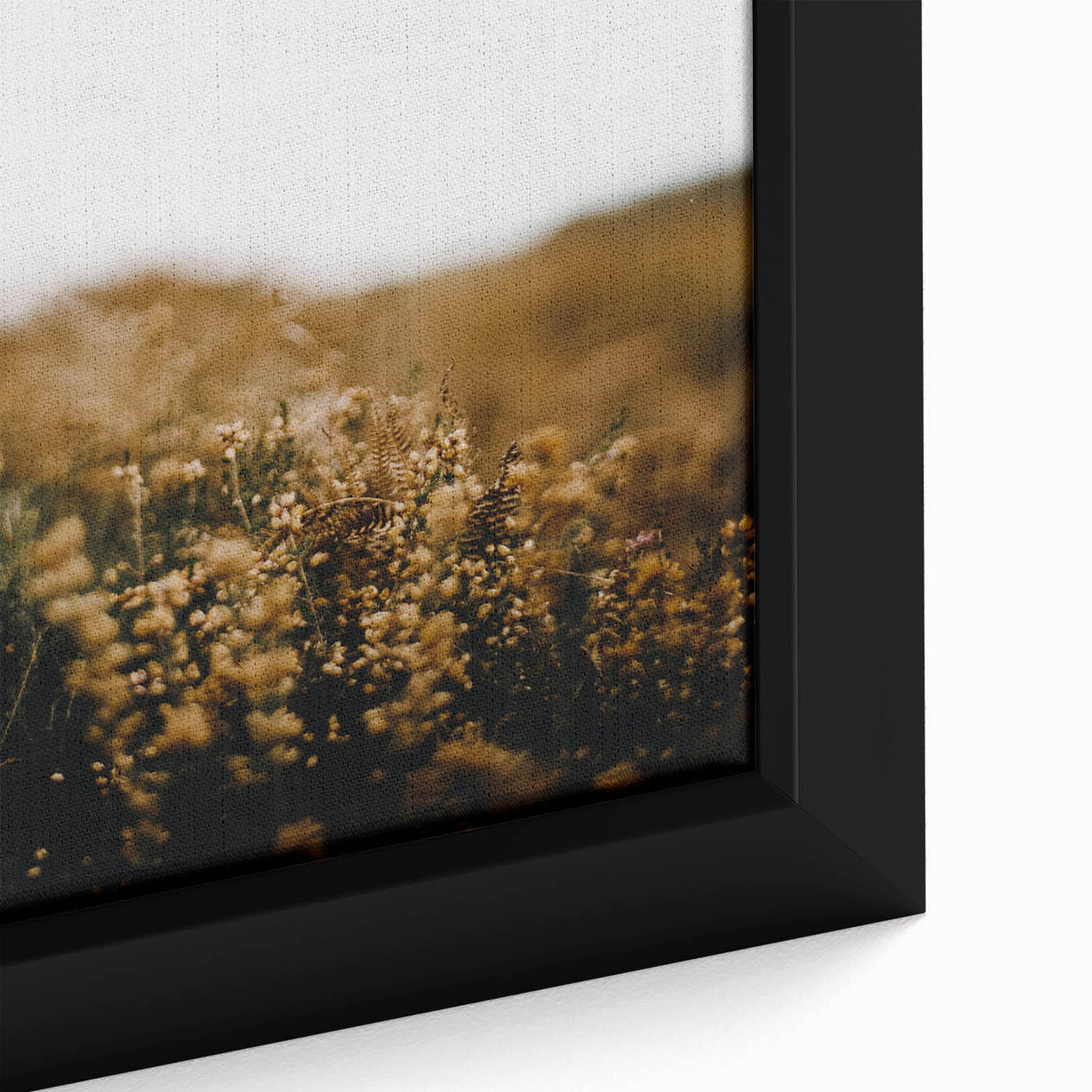 Extra large framed canvas featuring textured, colorful art depicting autumn trees in a minimalist style.
