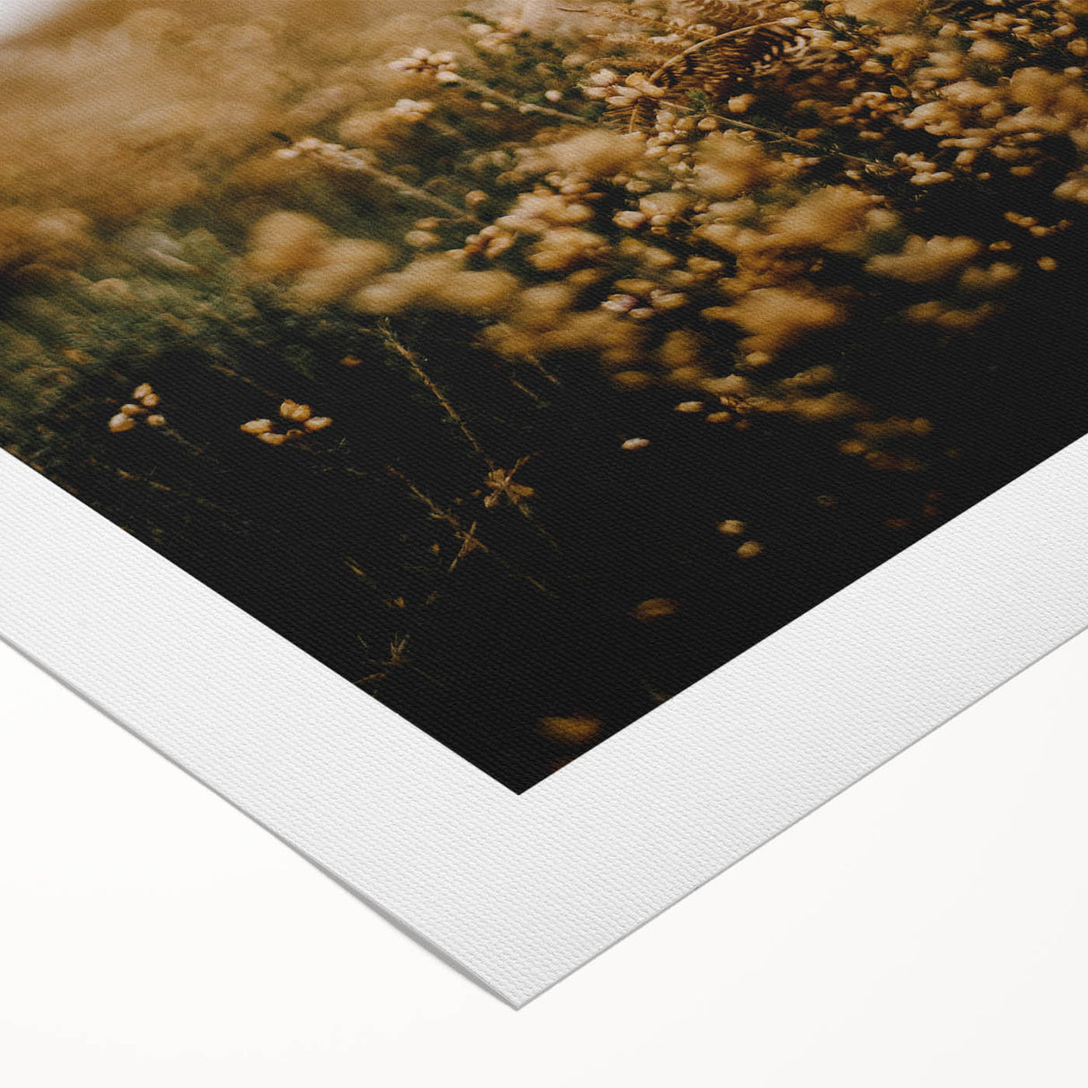 Art deco poster featuring an autumnal scene with warm orange and brown hues, printed on rolled canvas.