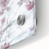 Large abstract wall art in vibrant green and yellow tones, acrylic glass, mid-century modernist style.