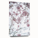 Large abstract wall art on acrylic glass depicting spring season themes in pastel shades.