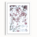 Abstract art print featuring swirling pastel shades on a white framed canvas, ideal for bedroom or dining room decor.