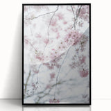 Large abstract wall art featuring mid-century modernist spring motifs in vibrant green and yellow on a framed acrylic panel.