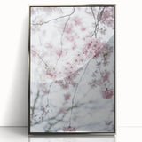 Mid-century modernist art depicting spring season in pastel colors, framed acrylic ideal for nursery wall art.