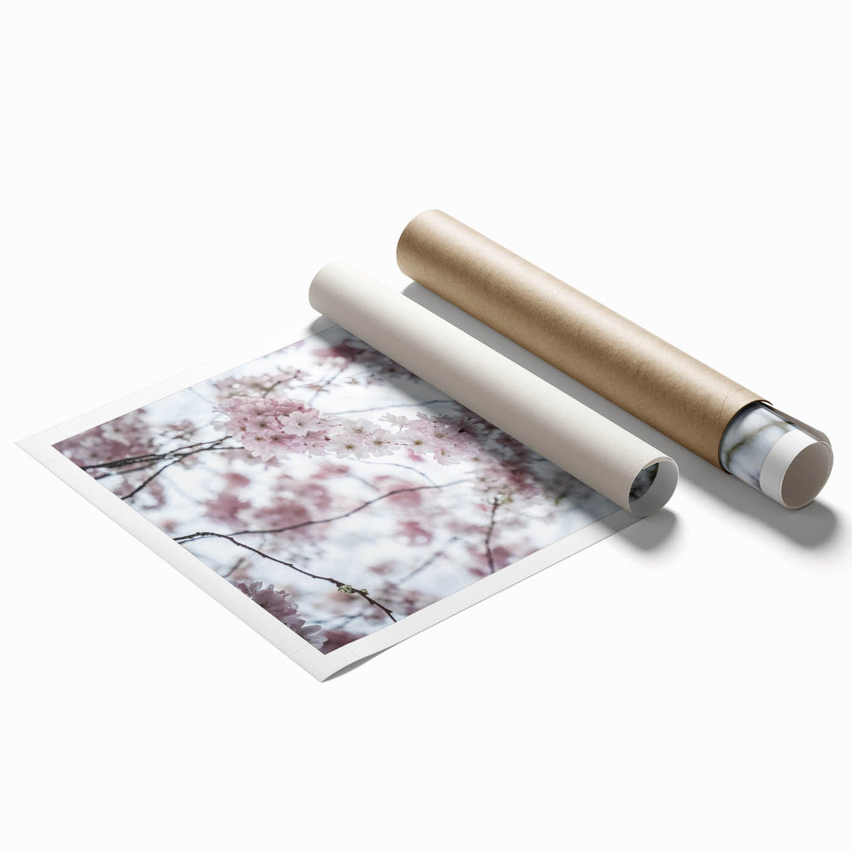 Extra large rolled print featuring a vibrant floral design in spring colors, ideal for classy bathroom wall art.