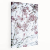 Spring-themed stretched canvas depicting vibrant floral patterns in pastel shades, ideal for kitchen wall art.