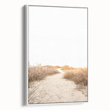 Vintage poster art of summer season, featuring vibrant color palette on extra large framed canvas.